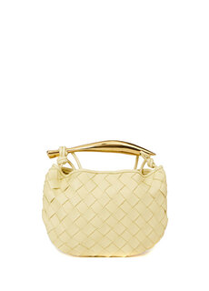 Sardine mini желтая женская кожаная сумка через плечо Bottega Veneta
