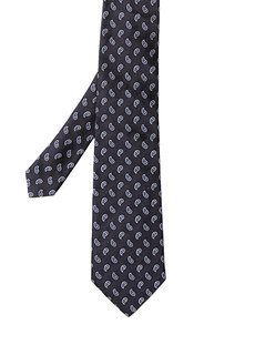 Темно-синий шелковый галстук с узором пейсли Etro
