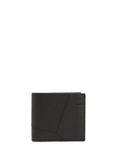 Мужской кожаный кошелек с черным логотипом Loewe