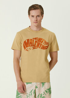Бежевая футболка с логотипом Valentino