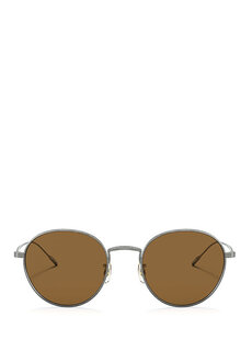 Коричневые солнцезащитные очки унисекс круглой формы Oliver Peoples