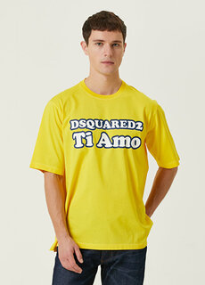 Желтая футболка с логотипом Dsquared2