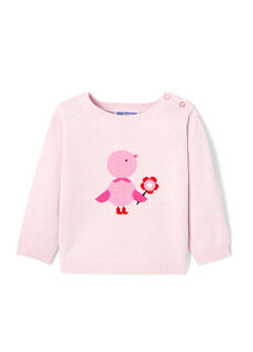 Шерстяной вязаный свитер пыльно-розового цвета для маленьких девочек Jacadi Paris
