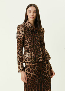 Шерстяная куртка essential с леопардовым принтом Dolce&amp;Gabbana