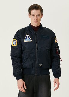 Темно-синий бомбер с нашивкой-логотипом Alpha Industries