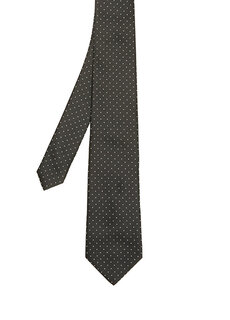 Черный шелковый галстук с микро-узором Lanvin