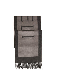 Мужской кашемировый шарф с антрацитовым логотипом Corneliani