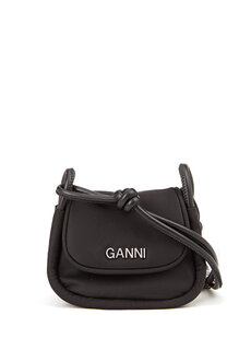 Женская сумка через плечо с черным логотипом Ganni