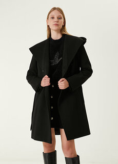 Черное пальто с капюшоном Beymen