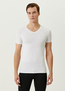 Белая базовая футболка с v-образным вырезом Zegna