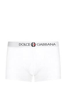 Боксеры с белой лентой-логотипом Dolce&amp;Gabbana