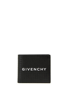 Мужской кожаный кошелек с черным логотипом Givenchy