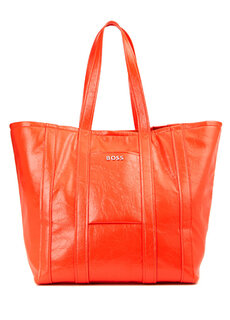 Женская сумка с оранжевым логотипом Boss