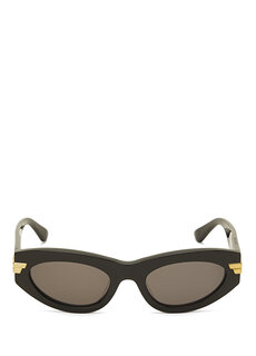 Черные женские солнцезащитные очки овальной формы Bottega Veneta