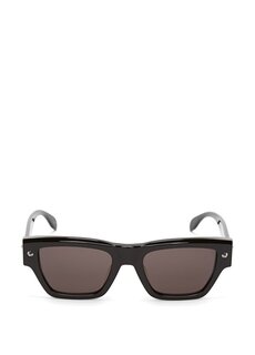 Тонированные черные мужские солнцезащитные очки Alexander McQueen
