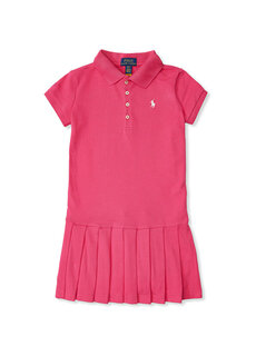 Розовое платье для девочек с логотипом Polo Ralph Lauren