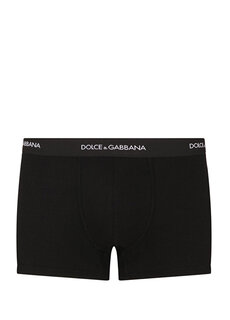 Черные боксеры с логотипом и тесьмой Dolce&amp;Gabbana