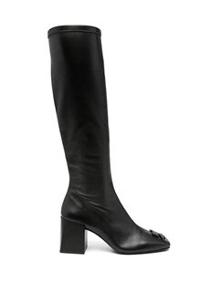 Черные женские ботинки с пряжкой с логотипом Courreges