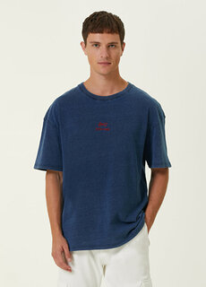 Темно-синяя футболка с вышитым логотипом Denham