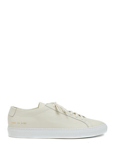 Мужские кожаные кроссовки с кремовым логотипом Common Projects