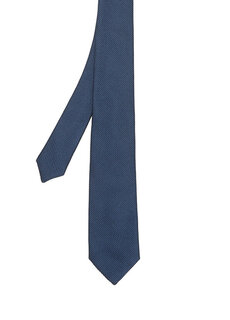 Темно-синий шелковый галстук с микротекстурой Lanvin