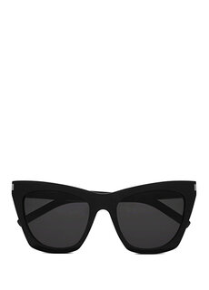 Черные женские солнцезащитные очки геометрической формы Saint Laurent