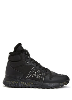 Черные мужские кожаные кроссовки с логотипом jeff 5076m Premiata