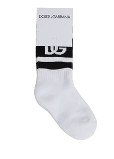 Белые носки для мальчиков с логотипом Dolce&amp;Gabbana