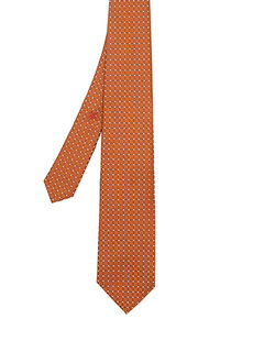 Шелковый галстук с цветными блоками и микро-узором Isaia