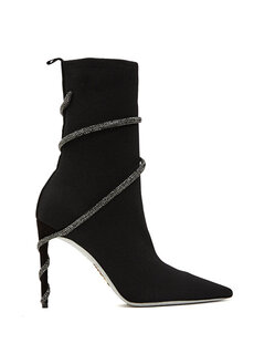 Cleo черные женские кожаные ботинки Rene Caovilla