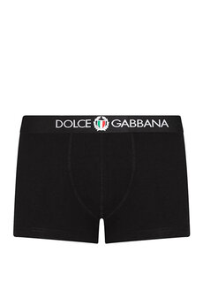 Черные боксеры с лентой с логотипом на талии Dolce&amp;Gabbana