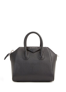 Черная женская кожаная сумка через плечо mini antigona Givenchy