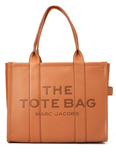 Большая коричневая женская кожаная сумка-тоут Marc Jacobs