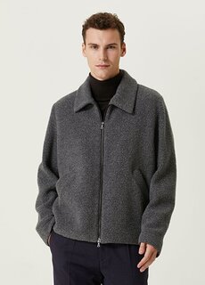 Серое шерстяное пальто Harris Wharf London