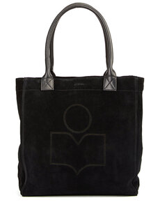 Женская кожаная сумка-шоппер yenky с логотипом черного цвета Isabel Marant