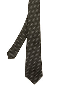 Черный шелковый галстук с микро-узором Canali