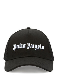 Черная мужская шляпа с логотипом Palm Angels