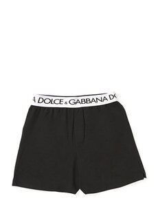 Черные боксеры с лентой с логотипом на талии Dolce&amp;Gabbana