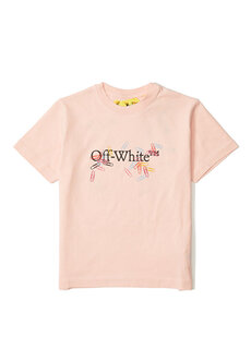 Розовая футболка с логотипом для девочек Off-White