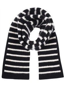 Женский кашемировый шарф в черно-белую полоску Balmain