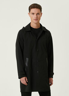 Черное техническое верхнее пальто с капюшоном Beymen