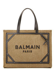 Женская сумка через плечо цвета хаки с логотипом Balmain