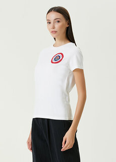 Белая футболка с круглым вырезом и логотипом Kenzo