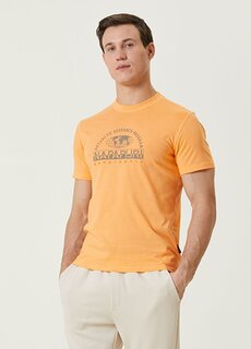 S macas оранжевая футболка с логотипом Napapijri