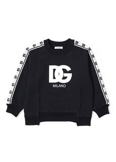 Черный свитшот с логотипом для мальчика Dolce&amp;Gabbana