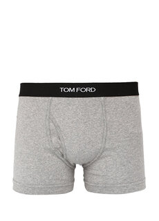Серые боксеры с логотипом на талии меланжевого цвета Tom Ford