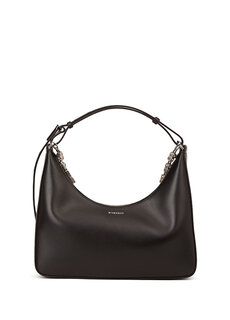 Маленькая черная женская кожаная сумка на плечо с лунным вырезом Givenchy