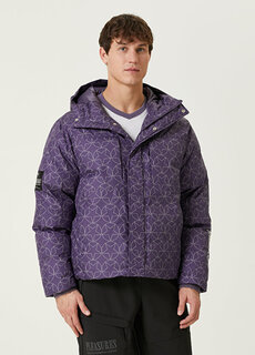 Пурпурное пуховое пальто с капюшоном x pleasures Puma