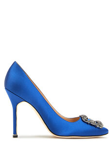 Какие синие вечерние туфли на каблуке Manolo Blahnik