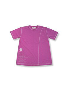Розовая футболка оверсайз с контрастной прострочкой для девочек Wittypoint